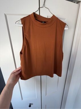 Sleeveless Ribbed Tank Top - Rust
